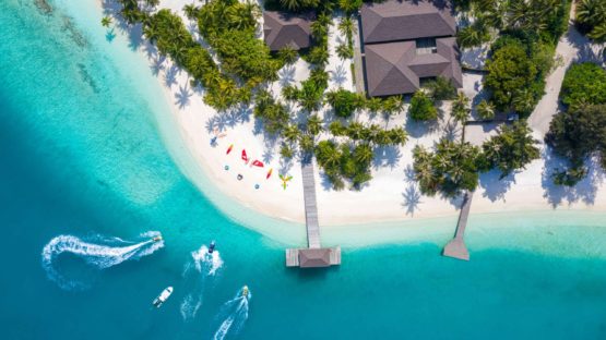 Aerial View - Watersports - Fiyavalhu Resort Maldives